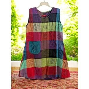 Dragonfly L Patchwork Boho Hippie Sun Dress Festival Made in Nepal
